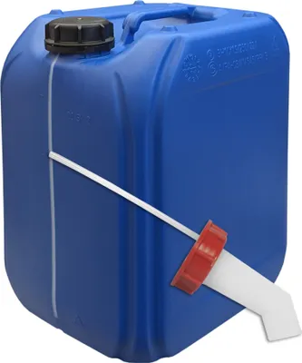 Image de bidon d'eau de 20 litres + bec verseur rapide Bidon en plastique Bidon de camping bleu qualité alimentaire sans BPA homologation ONU