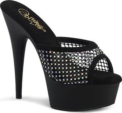 Produktbild von DELIGHT-601-6RM Damen Slipper von Pleaser, Schwarz EU 39, US 9