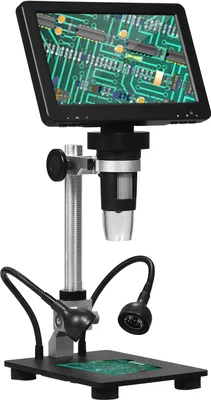 Produktbild von DM9H Muenzmikroskop mit 7-Zoll-IPS-Bildschirm, 1200-fache Vergroesserung, Loetmikroskop, laengerer 8,5-Zoll-Staender, digitales Mikroskop, Windows fuer iOS-TV, kompatibel