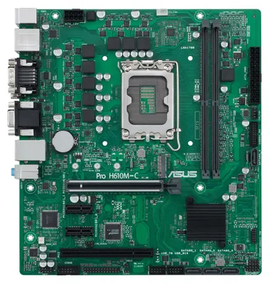 Obrázek produktu pro ASUS Pro H610M-C-CSM - Základní deska - micro ATX - patice LGA1700 - čipová sada H610 - USB 3.2 Gen 1, USB 3.2 Gen 2 - Gigabit LAN - integrovaná grafika (vyžaduje CPU)