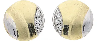 Produktbild von JuwelmaLux Ohrstecker 333 Bicolor Gold- und Weißgold mit Zirkonia JL20-06-0782
