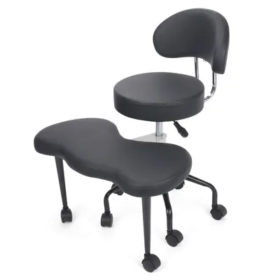 Image de Chaise de bureau réglable en hauteur avec soutien lombaire, noire