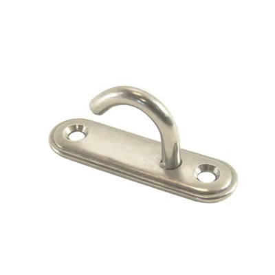 Produktbild von Edelstahl Augplatte mit Haken, 9mm, 100mm AISI316/A4