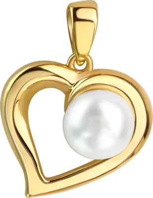 Produktbild von V Anhänger 925/- Sterling Silber 1,9cm gelb Süßwasserzuchtperle 341240156V