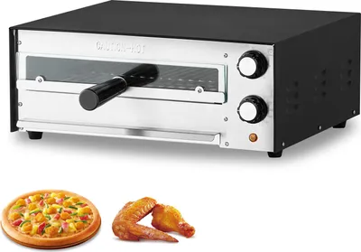Zdjęcie produktu dla VEVOR elektryczny piec do pizzy 305 mm 1450 W piec do pizzy do 300 °C, wypiekacz do pizzy z regulacją czasu i temperatury, maszyna do pieczenia pizzy wielofunkcyjny piec grillowy czarny