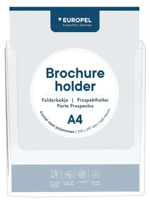 Produktbild von Europel Wandprospekthalter A4 – Transparenter Acryl Flyerhalter mit Wandmontage,