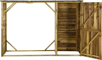 Produktbild von Möbel Gartenschrank/Gerätehaus Moderner design - Geräteschuppen - Garagenzelt mit Unterstand Kiefernholz 253×80×170 cm Top2579619