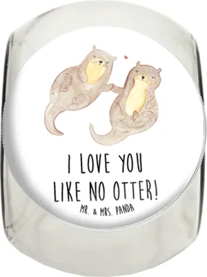 Produktbild von Mr. & Mrs. Panda Bonboniere Otter Hände halten L 870ml - Weiß - Geschenk, Liebe, schraubglas, Händchen, Bonbonglas, glasbehälter, gewürzglas, Vorratsbehälter, Romantisch