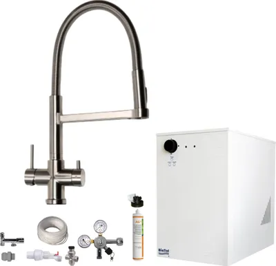 Produktbild von Tafelwassergerät BieTal BT-30U & 5-Wege Wasserhahn mit Brause & Wasserfilter SET