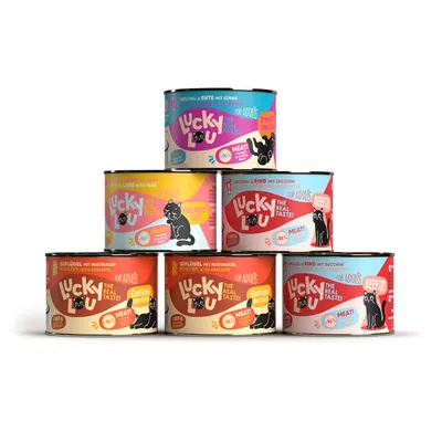 Produktbild von Lucky Lou Lifestage Adult Tasty-Mix, Adult, Rind, Ente, Hammelfleisch, Geflügel, 200 g, Getreidefrei