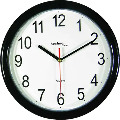 technoline Wanduhr WT 8000 schwarz analog Wanduhren