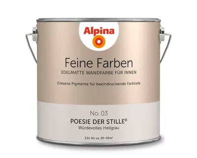 Produktbild von Alpina 2,5 L. Feine Farben - No.3 Poesie der Stille - Würdevolles Hellgrau - Edelmatte Wandfarbe für Innen