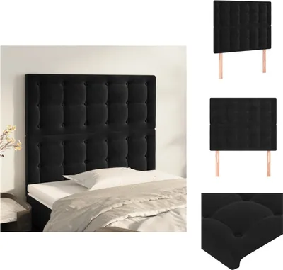 Produktbild von vidaXL Kopfteile 2 Stk. Schwarz 100x5x78/88 cm Samt -  Kopf- & Fußenden