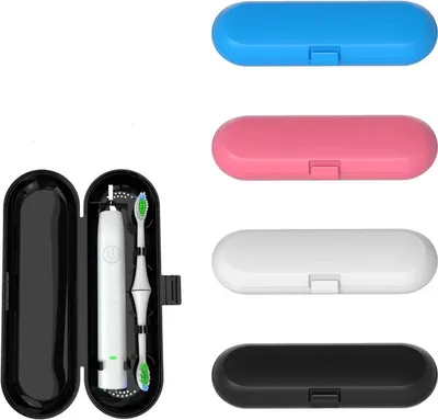 Produktbild von 4 Stück Zahnbürsten Reisebox, Elektrische Zahnbürsten Etui Zahnbürste Behälter, für Braun Oral b Elektrische Zahnbürste Seri