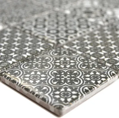 Produktbild von Keramik Mosaikfliesen Daymion Retrooptik Quadrat 47 Schwarz