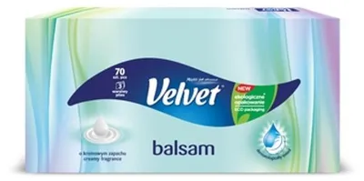 Obrázek produktu pro Velvet Hygienické kapesníky Balzám 70 kusů 3vrstvé