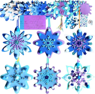 12er-Set Weihnachts-Schneeflocken-Anhänger aus Filz, DIY-Bastel