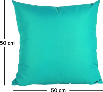 Produktbild von JACK 2er Set 50x50cm Outdoor Kissenhülle Kissenbezug Wasserfest Sitzkissen Lounge Kissen Garten Stuhl Lotus Effekt, Farbe:Türkis