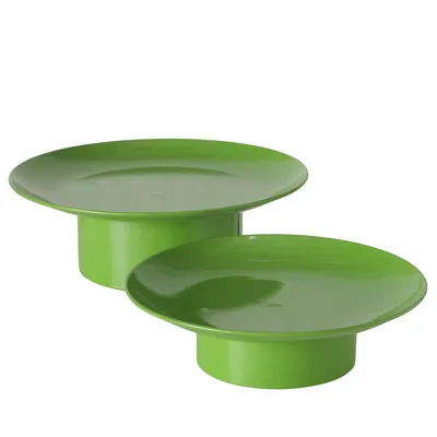 Productafbeelding van Metalen etagèrs, PLANA, 2 stuks, diameter 32,5-28 cm, groen