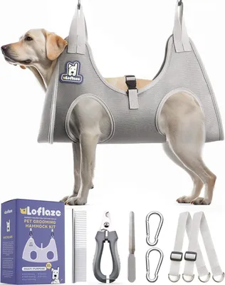 Immagine prodotto di Amaca per cani e gatti della marca Loflaze, ideale per la toelettatura, completa di tagliaunghie