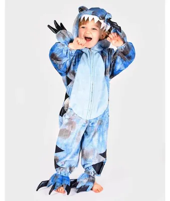 Immagine prodotto di Den Goda Fen: Costume da dinosauro per bambini, colore blu, taglia 4-5 anni. Colore: blu, taglia: 4-5 anni