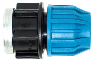 Produktbild von Jason Kupplung PP 32 mm x 1 1/4 Klemm x Innengewinde 16bar Schwarz/Blau DVGW/KIWA/WRAS/SVGW