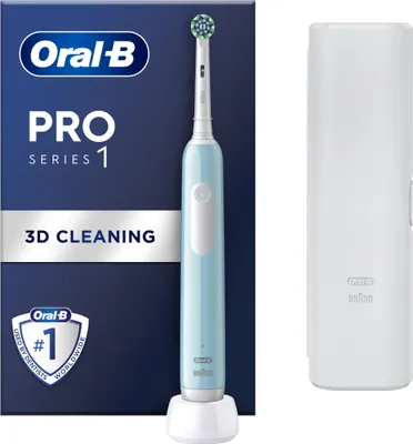 Obrázek produktu pro Oral-B | Electric Toothbrush with Travel Case | Pro Series 1 | Rechargeable | For adults | Number of brush heads included 1 | Number of teeth brushing modes 3 | Caribbean Blue