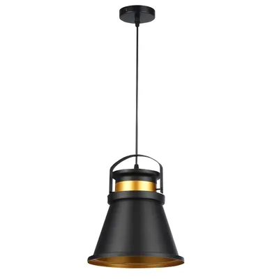 Produktbild von MasterLED Pendelleuchte E27 Schwarz Kupfer Gold Innen Ø25cm Hängelampe Industrial Design Küche Wohnzimmer Metall
