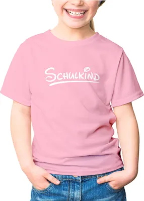 Produktbild von Kinder T-Shirt Mädchen Aufdruck Schulkind Geschenk zur Einschulung Schulanfang Moonworks® rosa 122-128 (7-8 Jahre)