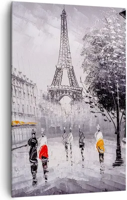 Produktbild von Bild auf Leinwand - Leinwandbild - Einteilig - Architektur Paris Eiffle Frankreich - 80x120cm - Wand Bild - Wandbilder - Leinwanddruck - Wanddekoration - Leinwand bilder - Wandbild - PA80x120-2961
