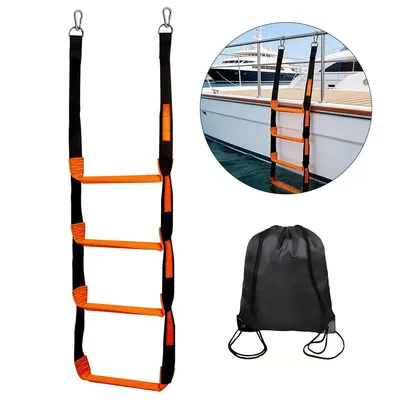 Produktbild von Aufblasbare Bootsleiter faltbar 600lbs – Dock-Treppe tragbar für Yacht Motorboot | Wassersport Schwimmen Klettern