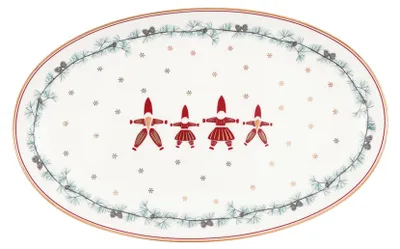 Produktbild von Greengate Juana Servierplatte oval small white 15x24cm