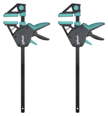 Produktbild von Wolfcraft 2x Einhandzwingen PRO - 300 mm Spannweite - 150 kg Spannkraft