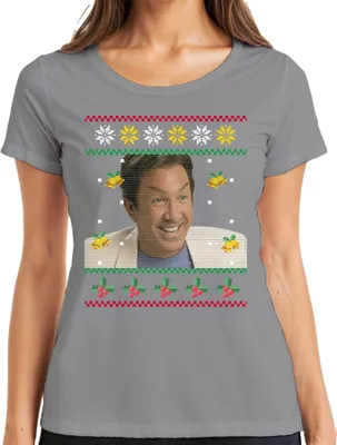 Produktbild von Santa - Ugly Christmas Sweater Weihnachten Damen T-Shirt, Grau, S