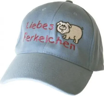 Produktbild von Baseballcap mit Einstickung - Liebes Ferkelchen - 69712 - hellblau