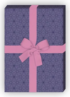 Produktbild von Stern Blumen Geschenkpapier mit orientalisch anmutendem Mosaik, lila - G8275, 32 x 48cm