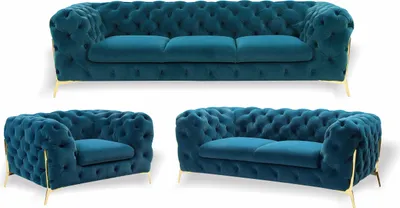 Produktbild von Chesterfield 3 Sitzer Couch Polster Textil Couchen Sitz Wohnzimmer Sofa Samt Neu