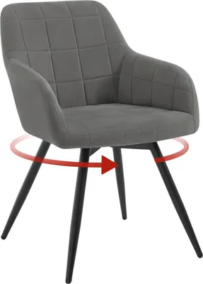 Produktbild von WOLTU Esszimmerstuhl, gepolstert, ergonomisch, drehbar, mit Metallbeinen, Samt : Dunkelgrau 1 Farbe: Dunkelgrau Stückzahl: 1