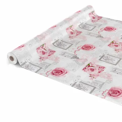 Produktbild von Tischdecke Wachstuch Retro Grau Robust Wasserabweisend Breite 140 cm Länge 2000 cm
