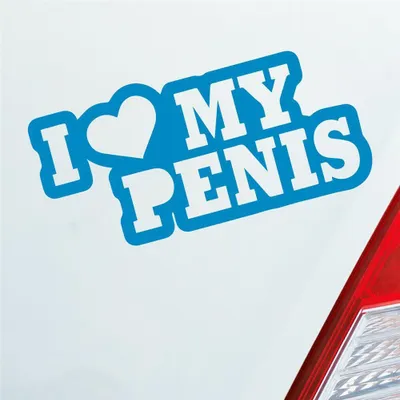 Produktbild von Auto Aufkleber I Love my Penis Lustig Spruch 15x7 cm Hellblau Sticker Heckscheibenaufkleber