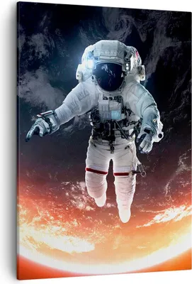 Produktbild von Bild auf Leinwand - Leinwandbild - Einteilig - Kosmonaut Weltraum - 50x70cm - Wand Bild - Wanddeko - Wandbilder - Leinwanddruck - Wanddekoration - Leinwand bilder - Wandbild - PA50x70-3500