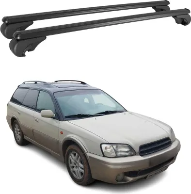Image de Barres de toit Transversales pour Subaru Outback 1994-2003 Aluminium Noir