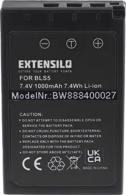 Produktbild von EXTENSILO Akku kompatibel mit Olympus E-450 Kamera (1000 mAh, 7,4 V, Li-Ion), Infochip