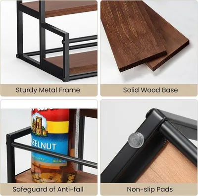 Produktbild von Famanu 2-lagiger Sirophalter für Kaffeestation - Metall Organizer für Flaschen und Becher
