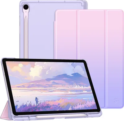 Obrázok produktu pre Fintie puzdro pre Samsung Galaxy Tab S9 FE 10,9 palca/Tablet S9 11 palcov 2023 s držiakom na pero, ultratenké ochranné puzdro s priehľadným zadným krytom a funkciou automatického spánku/prebudenia, fantazijný Ombre