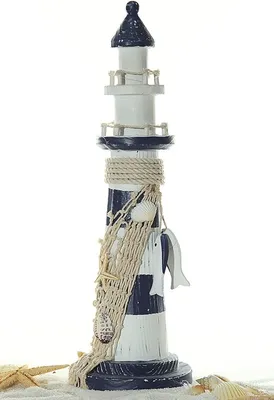 Produktbild von Leuchtturm mit Fischen, M, ca. 10,5x32x10,5 cm