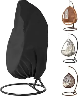 Produktbild von Eierstuhlbezug mit Reißverschluss, langlebiger Eierschaukelstuhlbezug mit großem Kern, wasserdichter, wetterbeständiger Outdoor-Stuhlbezug, winddichter Hängestuhlbezug