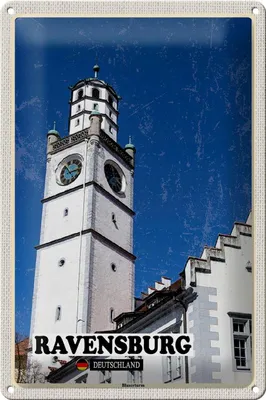 Produktbild von Blechschild Städte Ravensburg Blaserturm Architektur 20x30cm