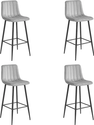 Obrázok produktu pre POZZA hocker - strieborno-sivý zamat / čierne nohy x 4