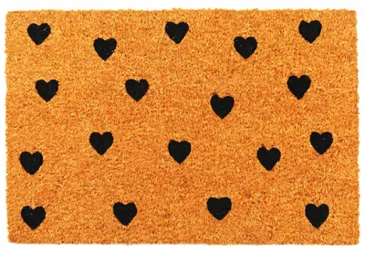 Immagine prodotto di Tappetino per esterni Relaxdays, fibra di cocco, 60x40 cm, forma a cuore, antiscivolo, resistente alle intemperie, ideale per interni ed esterni, disponibile in vari colori
